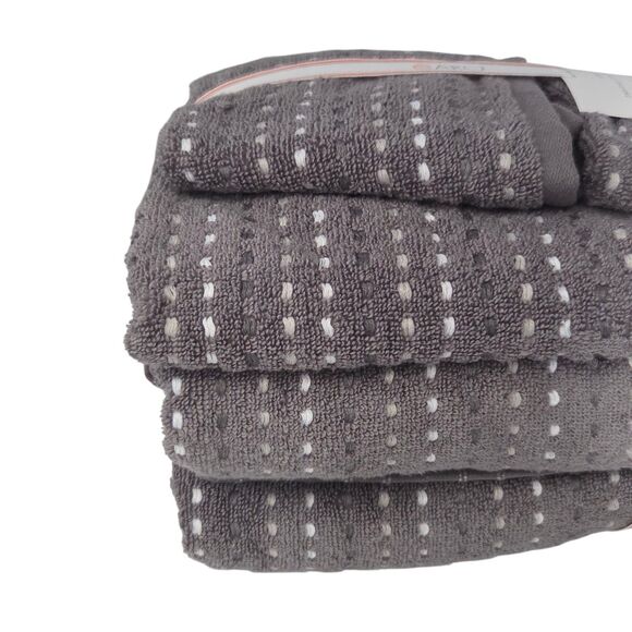 Caro Home 6pc Gray Soft Cotton Towel Set 2 Bath 2 Hand 2 Washcloths - Picture 6 of 11